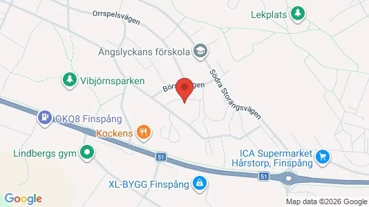 Rooms for rent i Finspång - kort over placeringen