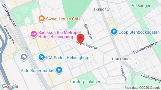 Apartments for rent i Helsingborg - kort over placeringen