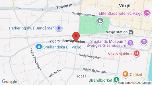 Apartments for rent i Växjö - kort over placeringen