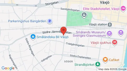 Apartments for rent i Växjö - kort over placeringen