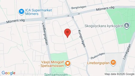 Apartments for rent i Växjö - kort over placeringen