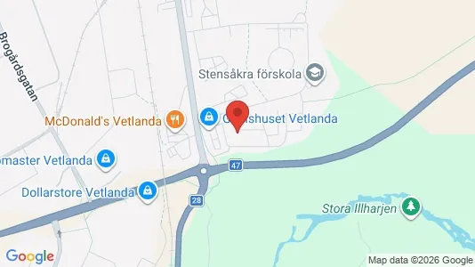 Apartments for rent i Vetlanda - kort over placeringen