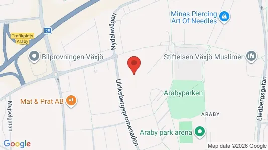 Apartments for rent i Växjö - kort over placeringen