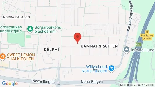 Rooms for rent i Lund - kort over placeringen