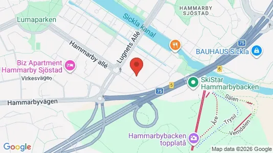 Apartments for rent i Hammarbyhamnen - kort over placeringen