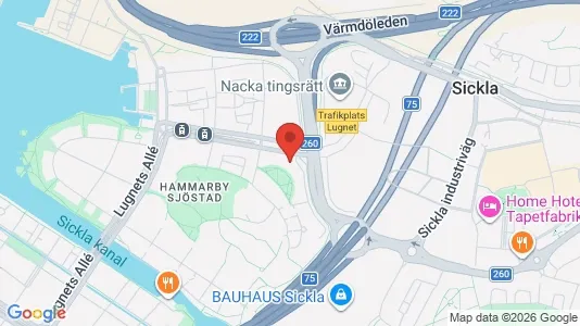 Rooms for rent i Hammarbyhamnen - kort over placeringen