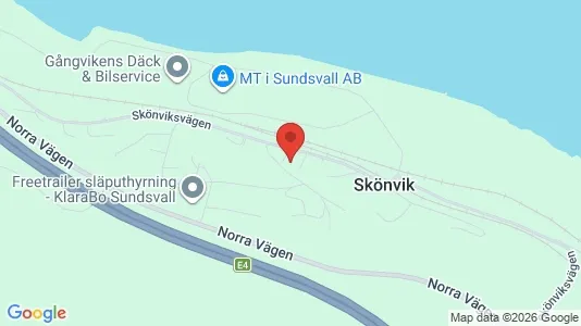 Apartments for rent i Sundsvall - kort over placeringen