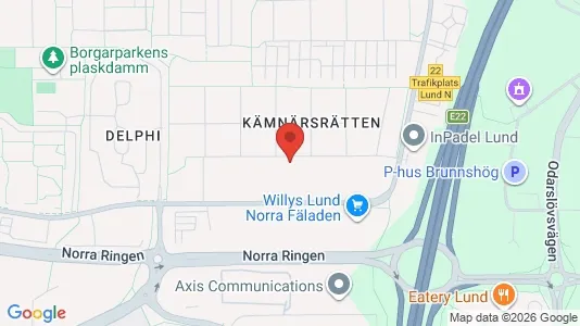 Rooms for rent i Lund - kort over placeringen
