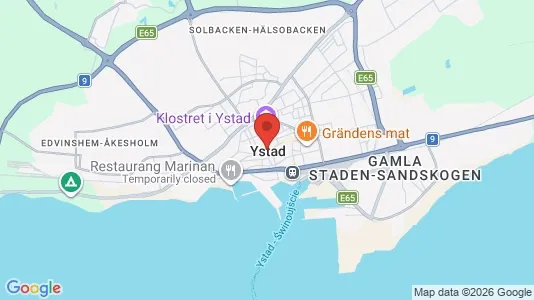 Houses for rent i Ystad - kort over placeringen
