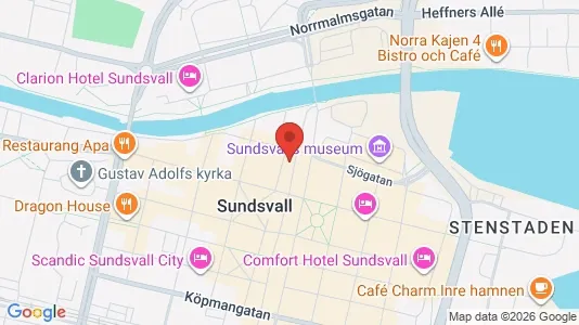 Apartments for rent i Sundsvall - kort over placeringen