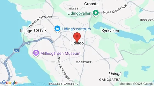 Rooms for rent i Lidingö - kort over placeringen