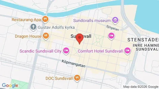 Apartments for rent i Hudiksvall - kort over placeringen