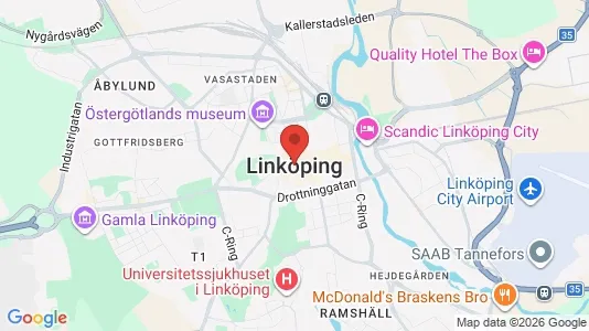 Rooms for rent i Linköping - kort over placeringen