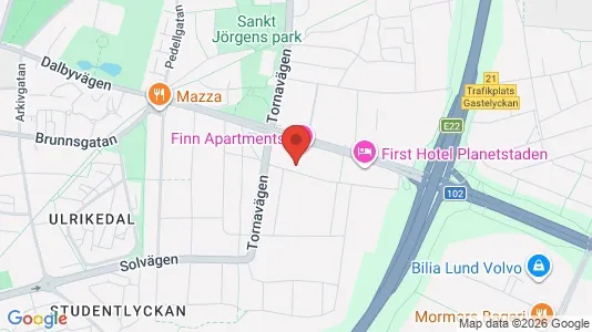 Apartments for rent i Lund - kort over placeringen