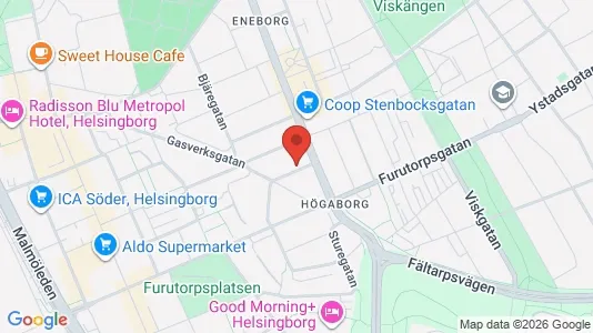 Apartments for rent i Helsingborg - kort over placeringen