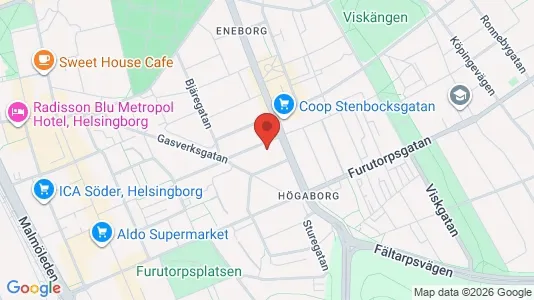 Apartments for rent i Helsingborg - kort over placeringen