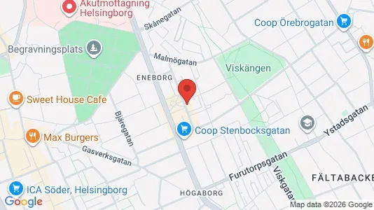 Apartments for rent i Helsingborg - kort over placeringen