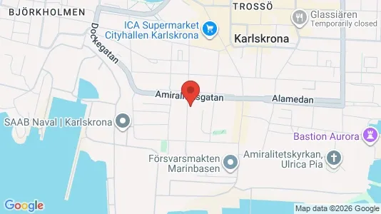 Rooms for rent i Karlskrona - kort over placeringen