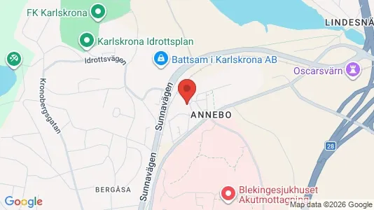 Apartments for rent i Karlskrona - kort over placeringen