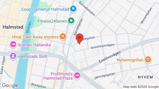 Apartments for rent i Halmstad - kort over placeringen