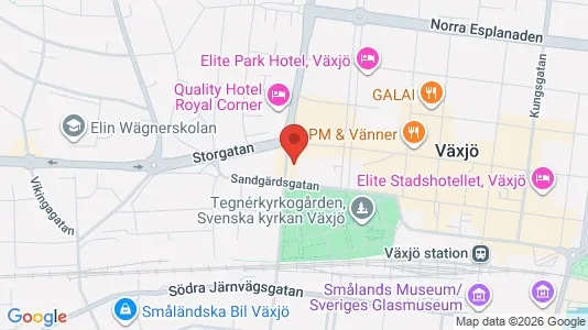 Apartments for rent i Växjö - kort over placeringen