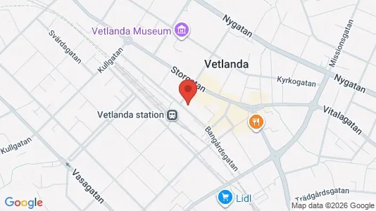 Apartments for rent i Vetlanda - kort over placeringen