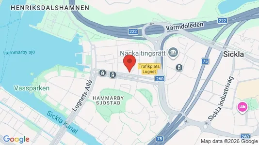 Apartments for rent i Hammarbyhamnen - kort over placeringen