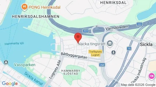 Apartments for rent i Hammarbyhamnen - kort over placeringen