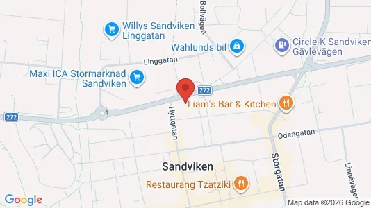 Apartments for rent i Sandviken - kort over placeringen