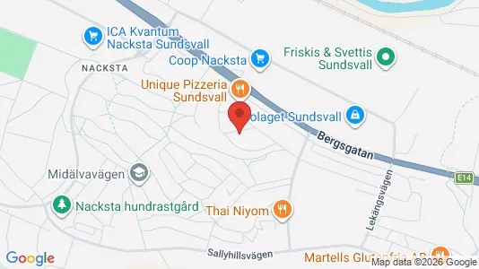 Apartments for rent i Sundsvall - kort over placeringen