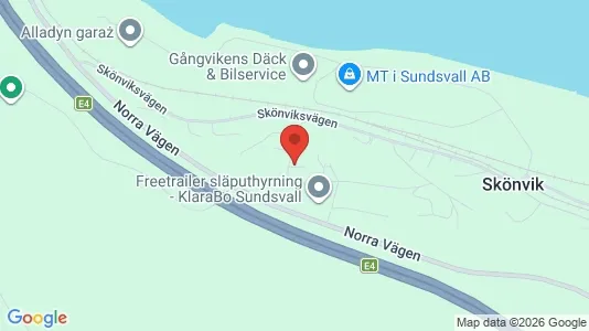 Apartments for rent i Sundsvall - kort over placeringen