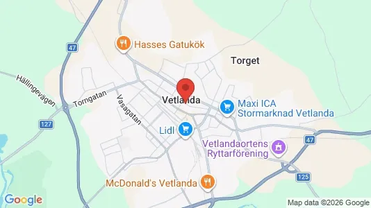 Apartments for rent i Vetlanda - kort over placeringen
