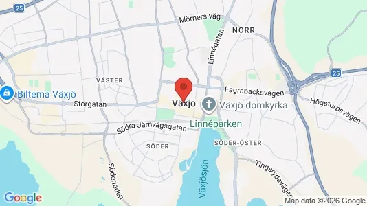 Rooms for rent i Växjö - kort over placeringen