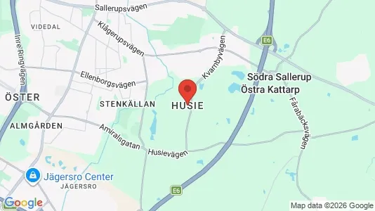 Houses for rent i Husie - kort over placeringen