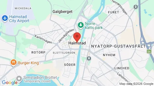 Rooms for rent i Halmstad - kort over placeringen