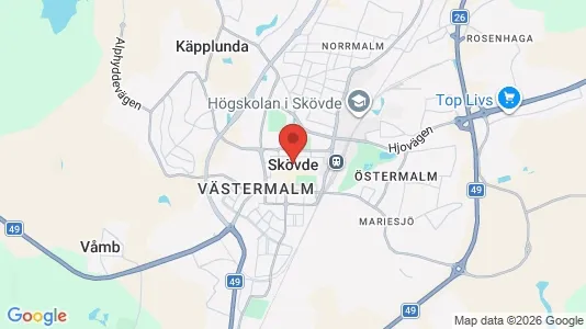 Rooms for rent i Skövde - kort over placeringen