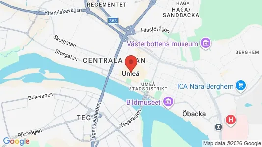Apartments for rent i Umeå - kort over placeringen